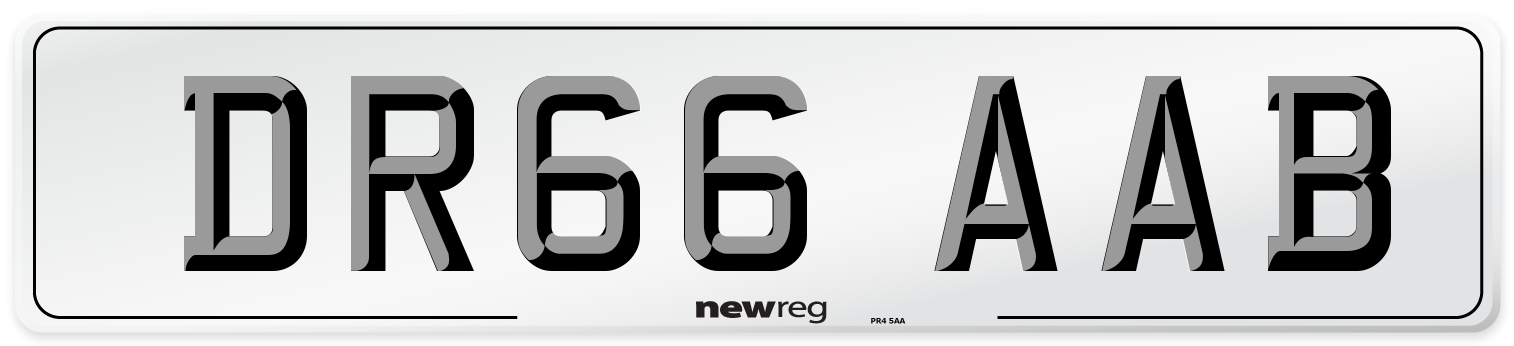 DR66 AAB Number Plate from New Reg